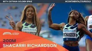 ShaCarri Richardson wins 200m in 22.35 | Ostrava Golden Spike Continental Tour Gold