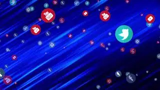 Flying Social Media Icon Animated Motion Background Video Loops - 60 Minutes Long Background Video