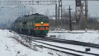 Тепловозы 2ТЭ116-428 и 2ТЭ116-1406/623 с наливным поездом