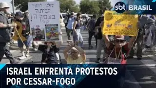 Israelenses bloqueiam ruas e anunciam greve geral após morte de reféns | SBT Brasil (02/09/24)