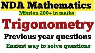 NDA Mathematics || Trigonometry || Previous year questions ||