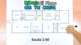 Cómo dibujar el plano BOCETO de tu casa 6m x 15m Escala 