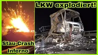 ❌️LKW kracht in Stauende⚠️DANN EXPLODIERT ALLES🔥INFERNO auf A38 Saalebrücke🔥ABSOLUTE ZERSTÖRUNG❌️
