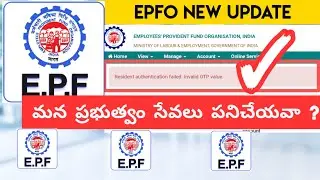 EPFO Resident authentication failed. Invalid OTP value | PF New Error OTP Not Valid