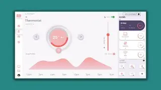 Vuejs - Vuetify JS, UI Inspiration Design, Create aThermostat Dashboard  | HTML - CSS - Javascript