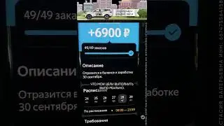 Выполнил цель от Яндекс такси 49 заказов за 6900 рублей.