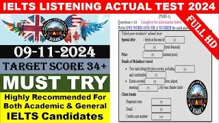 IELTS Listening Actual Test 2024 with Answers | 09.11.2024