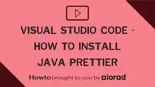 Visual Studio Code - How to install java prettier