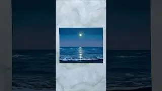 easy night sky painting tutorial 🌊✨ glow between tides 