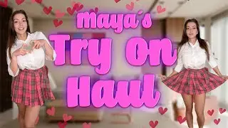 [4K] TRANSPARENT School-Girl TRY ON HAUL with Maya (2024)