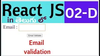 how to  validate email  using regular expression in react js in telugu