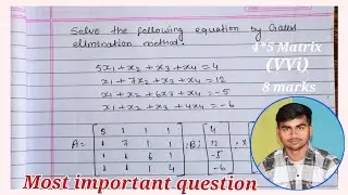 Gauss elimination method || How to solve gauss elimination method in hindi || 4*5 matrix #statics