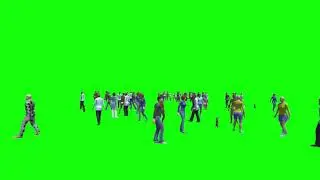Super Animation People Wolves and Rabbits Green Screen Background