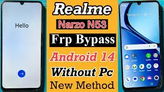 REALME Narzo N53 Frp Bypass | Without Pc | Realme Narzo N53 Google Account Unlock | Android UI 14