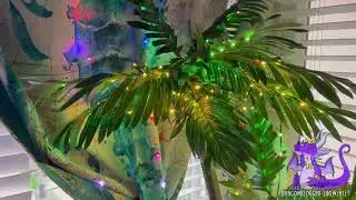 Showcasing Palm Tree Decor with Fairy Lights