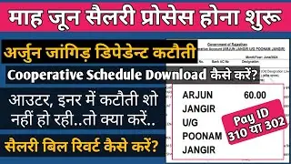 जून माह के सैलरी बिल प्रोसेस होना शुरू! Download Cooperative Schedule Arjun Jangir U/G Poonam Jangir