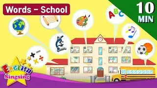 Kids vocabulary Theme School - School, School Subjects, School Supplies - Words Theme collection