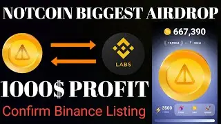 NOTCOIN Airdrop || 1000$ Instant Withdrawal || NOTCOIN Binance Listing Confirm