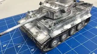 Building and weathering The Tamiya 1/35 Tiger 1 with snow camouflage, plastic models