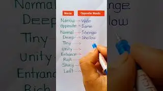Narrow/Opposite/Normal/Deep/Tiny/Unity/Entrance || Opposite Words #shortvideo