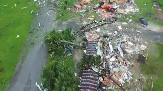 6-19-2021 Brewton, Al Tornado from Tropical Storm Claudette destroys homes, school, drone