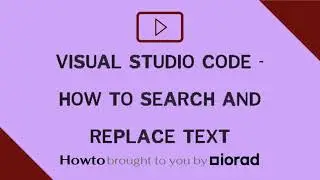 Visual Studio Code - How to search and replace text