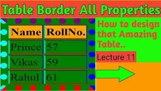 How to change,set Table border style,color in html || Html all border Properties by mind touch tech