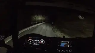 POV Driving Scania S520 - Night driving on E134