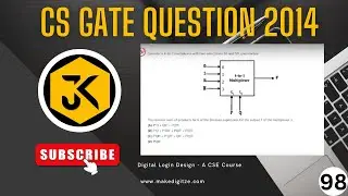 98| GATE 2014 | Multiplexer | Consider a 4-to-1 multiplexer with two select lines S1 & S0 #gate #dld