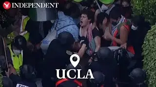 Pro-Palestinian protesters clash with police on UCLA campus