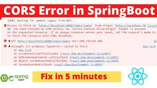 How to Fix CORS Error in SpringBoot and React