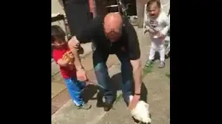 Little Girls and Boy won't let their Dad Kill a Chicken