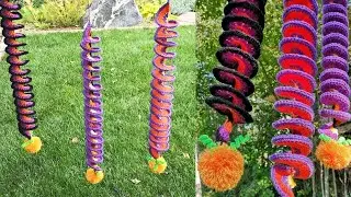 Crochet Wind  Spinner for Halloween. Craft With Yarn.