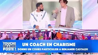 Stéphane Malassagne, coach en charisme, donne un cours particulier à Benjamin Castaldi