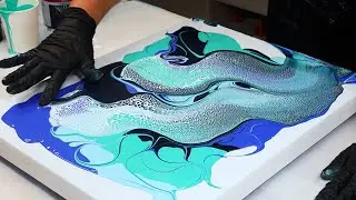 Gorgeous Acrylic Pour Swipe with Lacing - Persistence Pays Off!