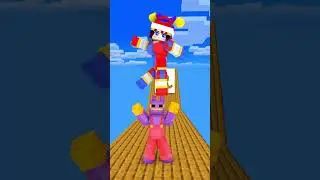 TADC Jax And Pomni Puzzle Wall Challenge ( Gangnam Style ) #tadc  #minecraftshorts #pomni