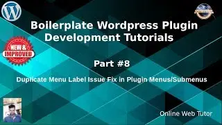 Boilerplate Wordpress Plugin Development Tutorials #8  Duplicate Menu Label Issue Fix in Plugins