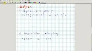 Tengsizliklarni qo'shish va ko'paytirish. Algebra 8-sinf. 24-dars