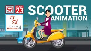 Cartoon Animator 4: How to create scooter Animation | Scooter character Animation | Hindi Tutorial