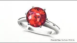 How to Draw a Ruby Ring With Color Pencils in 3D- Narrated