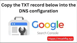 Copy the TXT record below into the DNS configuration-Verify domain on Google Search Console 