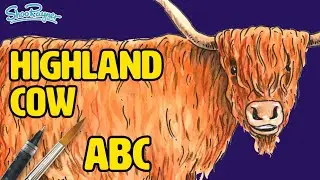 How to Draw & Paint a Highland Cow in watercolour - Animal ABC