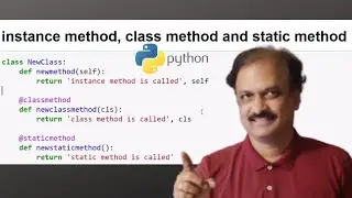 Python Tutorial | Static ,Instance and Class Methods