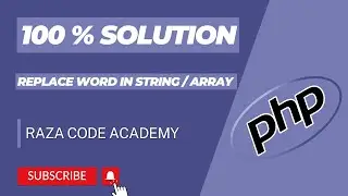 replace word in string and replace word in array in php.