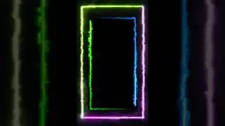 Neon Template - Vertical - Glowing Frame | FULL SCREEN | Blue & Green | Electric Energized Waves