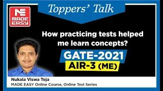 GATE 2021 Topper | Nukala Viswa Teja | AIR-3 | Mechanical Engg. | Topper’s Talk | MADE EASY Student