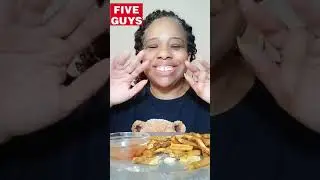 [ASMR EATING]   Five Guys   (Bacon Cheeseburger & Fries 🍟)