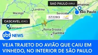 Veja trajeto do avião que caiu em Vinhedo, no interior de São Paulo