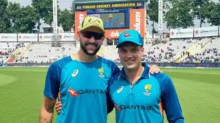 Alex Carey presents Matt Short with ODI cap No.242 | India v Australia 2023