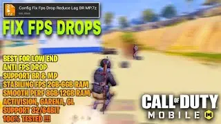 FIX FPS DROP OF COD MOBILE | CONFIG REDUCE LAG & FRAME DROP | CONFIG CODM